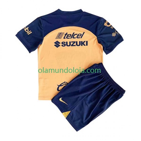 Camisola Pumas UNAM Criança Equipamento Segundo 2022-2023 Manga Curta